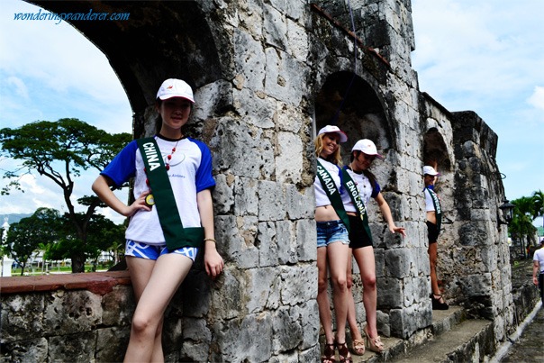 Miss Earth Contestants Posing in Wall Fort San Pedro Wall with Miss Earth Contestants