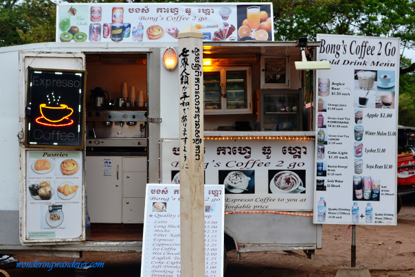 Mobile coffee near the Angkor Wat complex