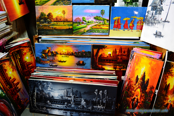 Paintings at Angkor Night Market - Siem Reap, Cambodia