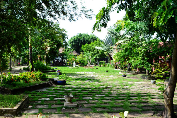 Serene garden with several path walks
