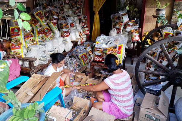 Packing up the second wave of the food packs