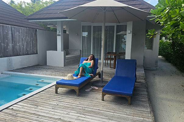 A resort villa at the Maldives